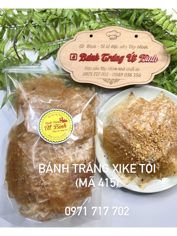 Zip 500gr Bánh Tráng Xike Muối Tỏi Cay Mã 415